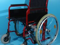 Scaun cu rotile second hand fara suportii de picioare/latime sezut 47 cm.